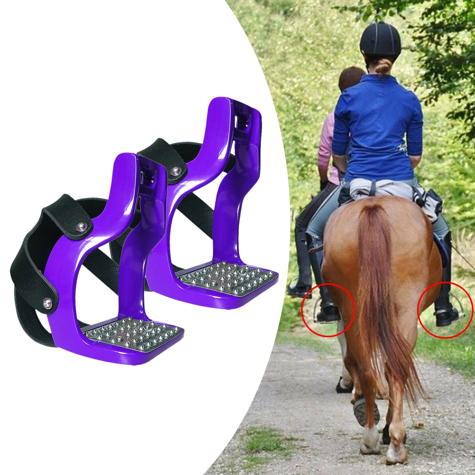 Étriers cheval antidérapants, 1 paire, équipement d&#39;équitation, en acier inoxydable, aluminium moulé sous pression, épaississement, selle cheval