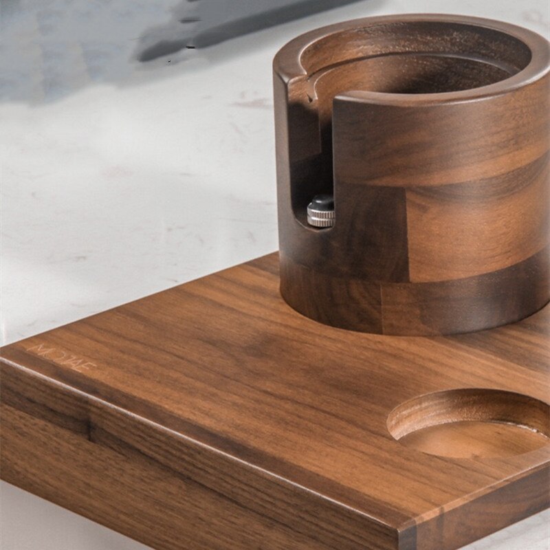 58mm Solid Wunalt Wooden Coffee Filter Tamper Holder Stand Espresso Distributor Mat Support Base Rack Barista Tools Accessories
