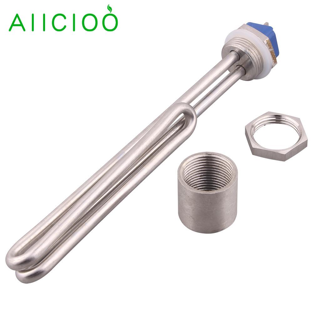 AIICIOO 1 INCH BSP Thread Foldback Screw In Heater Tubular Heating Element for Homebrew 220v 5500w
