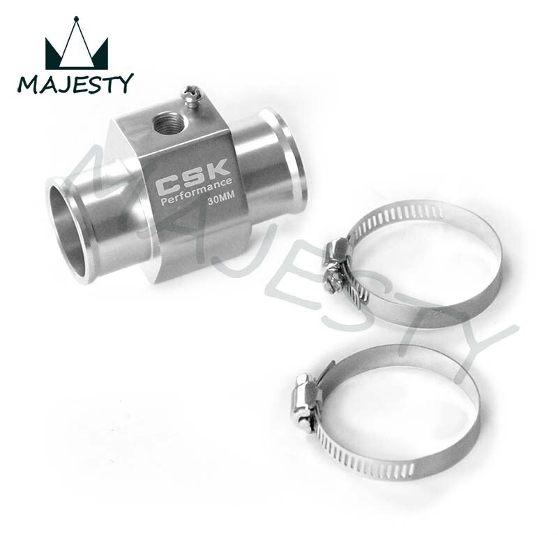 30MM 1.2" Water Temp Gauge Radiator Sensor Adaptor Attachment Aluminum Blue Red Silver
