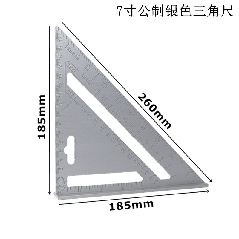 Aluminum Alloy Triangle 90 Degrees 45 Degrees Metric Plate Right Angle Ruler and Thick Angle Ruler Wooden Angle Rule