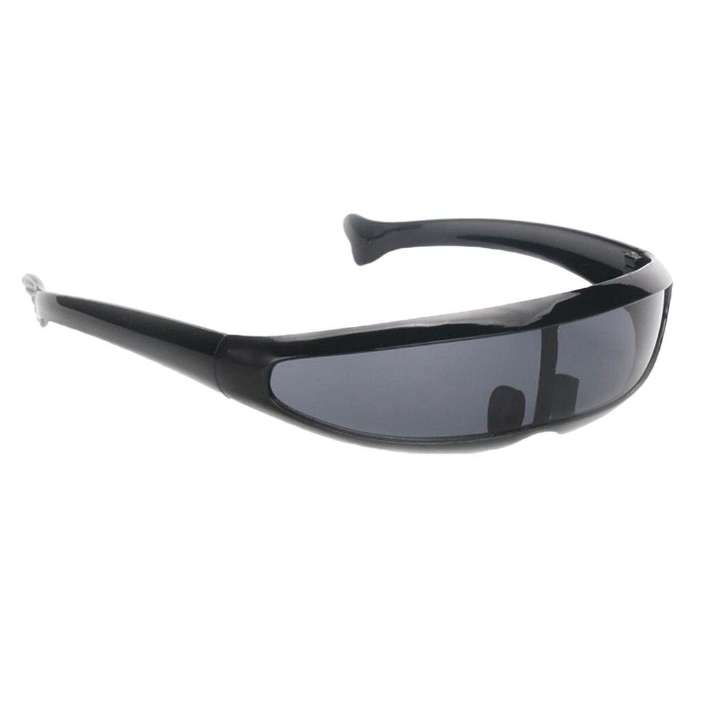 Futuriste Robocop cyclope Outter espace Robot bouclier lunettes de soleil couleur miroir lentille visière: C