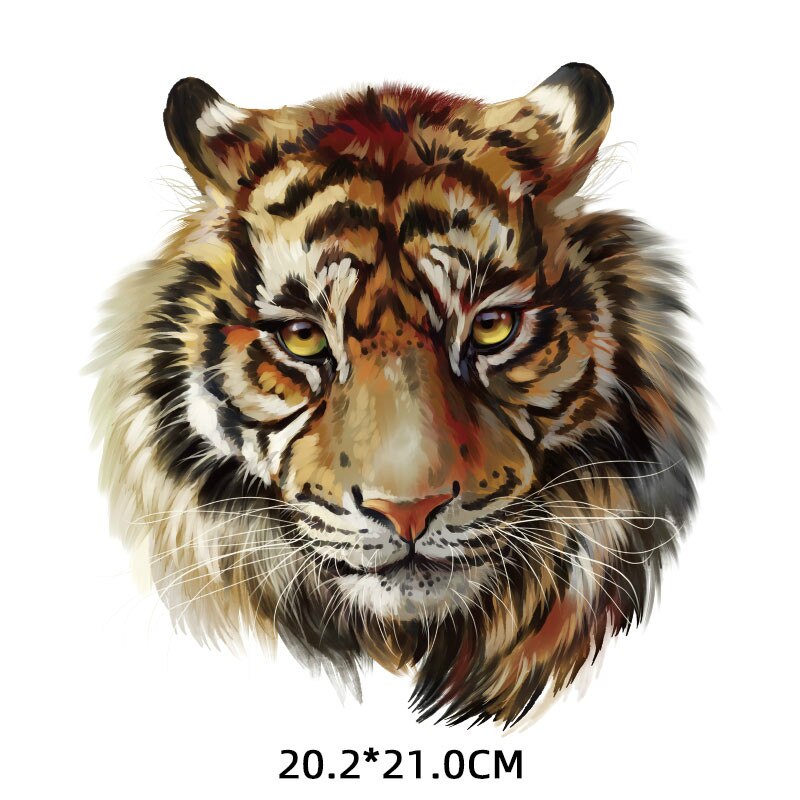 Tiger Iron Op Dier Patches Warmteoverdracht Stickers Voor Kids Strijken Transfers Voor Kleding Diy Leuke Patch Kleding Applicaties: 186