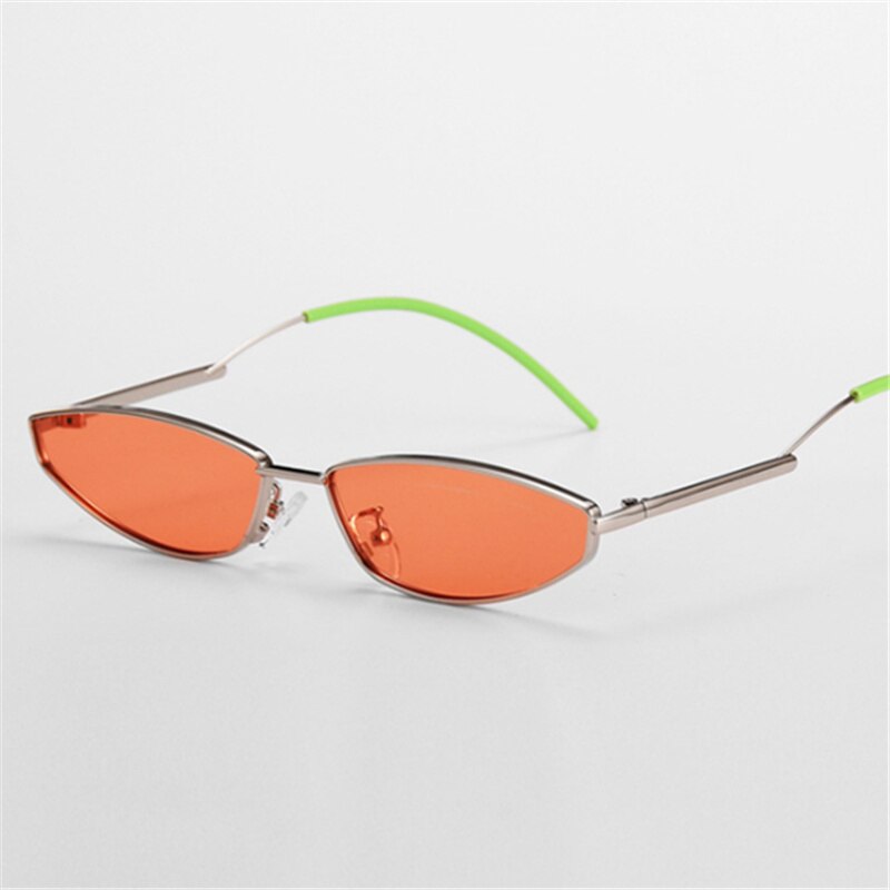 Retro Cat Eye Zonnebril Vrouwen Brand Metalen Frame Kleine Zonnebril Voor Mannen Classic 90 S Brillen Outdoor Bril UV400: Oranje