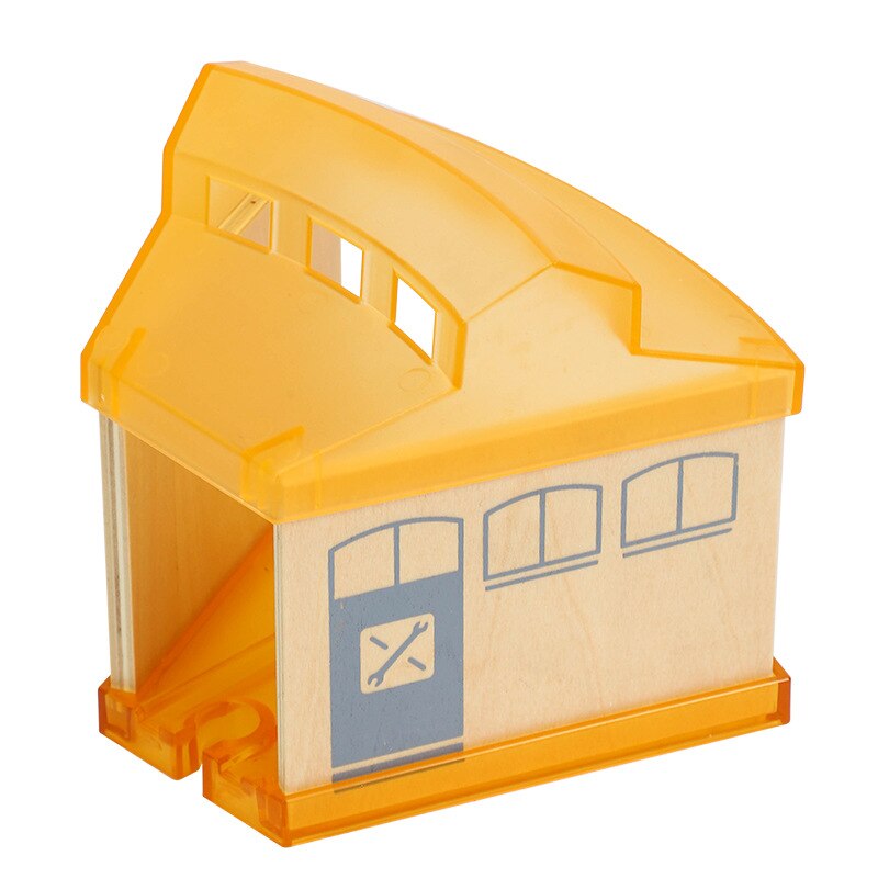 Plastic Transparante Parking Garage Compatibel Met Houten Magnetische Spoor Treintje Scène Spoor Accessoires