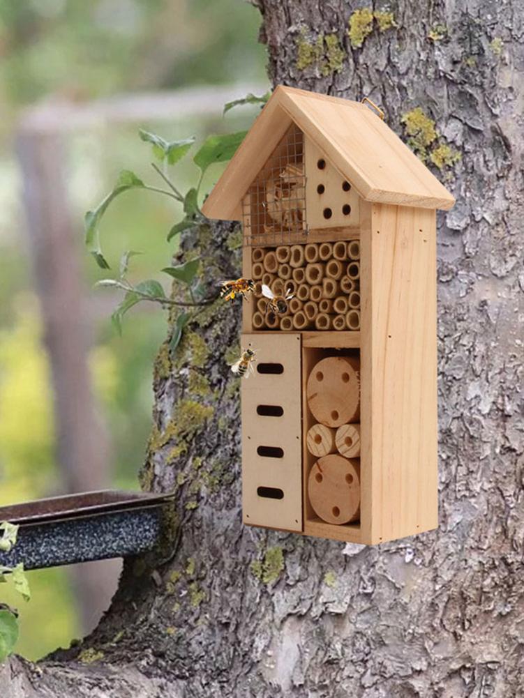 Maison d&#39;insecte en bois, nid naturel pour jardin extérieur, cour, papillon d&#39;abeille