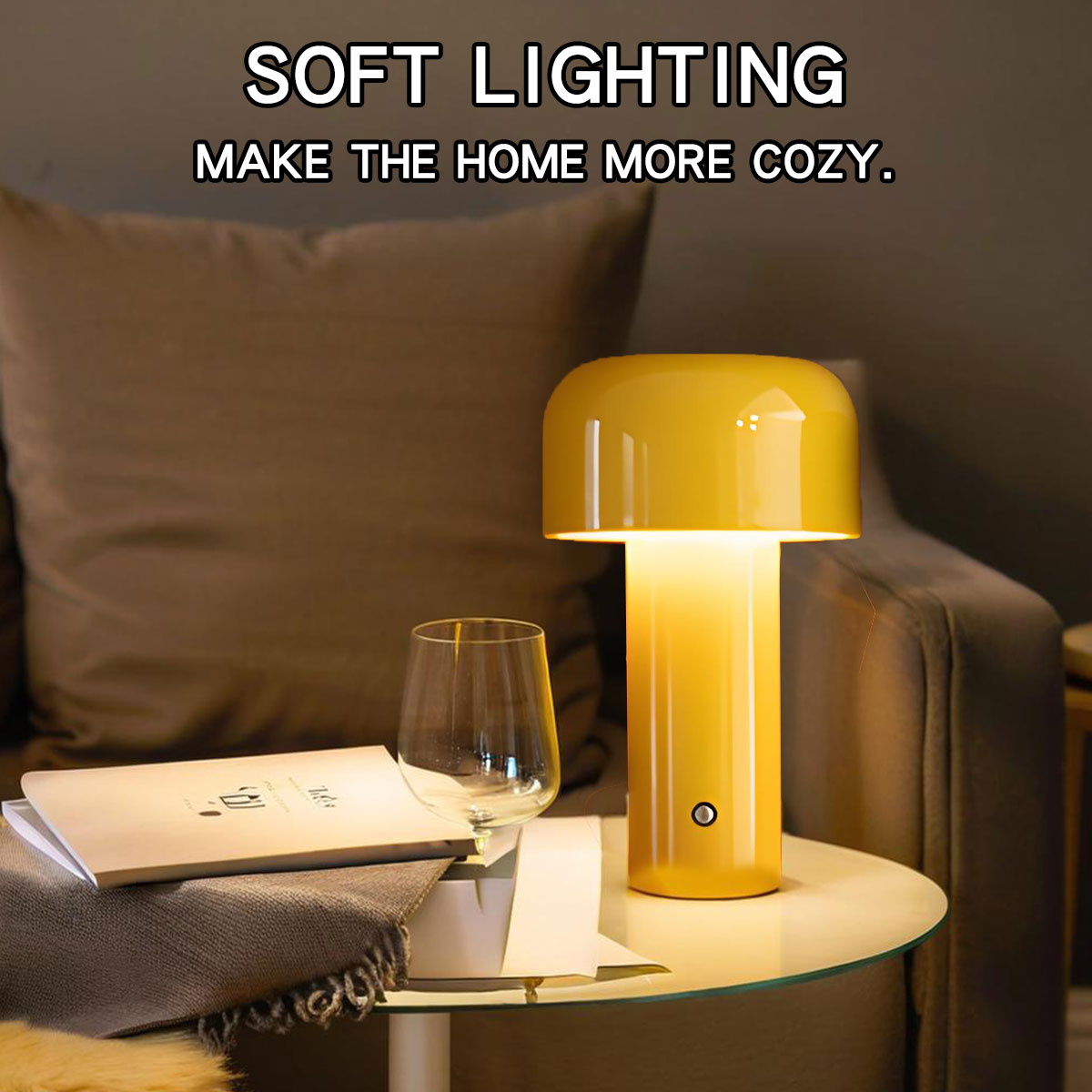 Italiaanse Paddestoel Tafellamp Draagbare Draadloze Touch Oplaadbare Nachtlamp USB Bureaulamp Desktop Decoratie Slaapkamer Nachtlampje