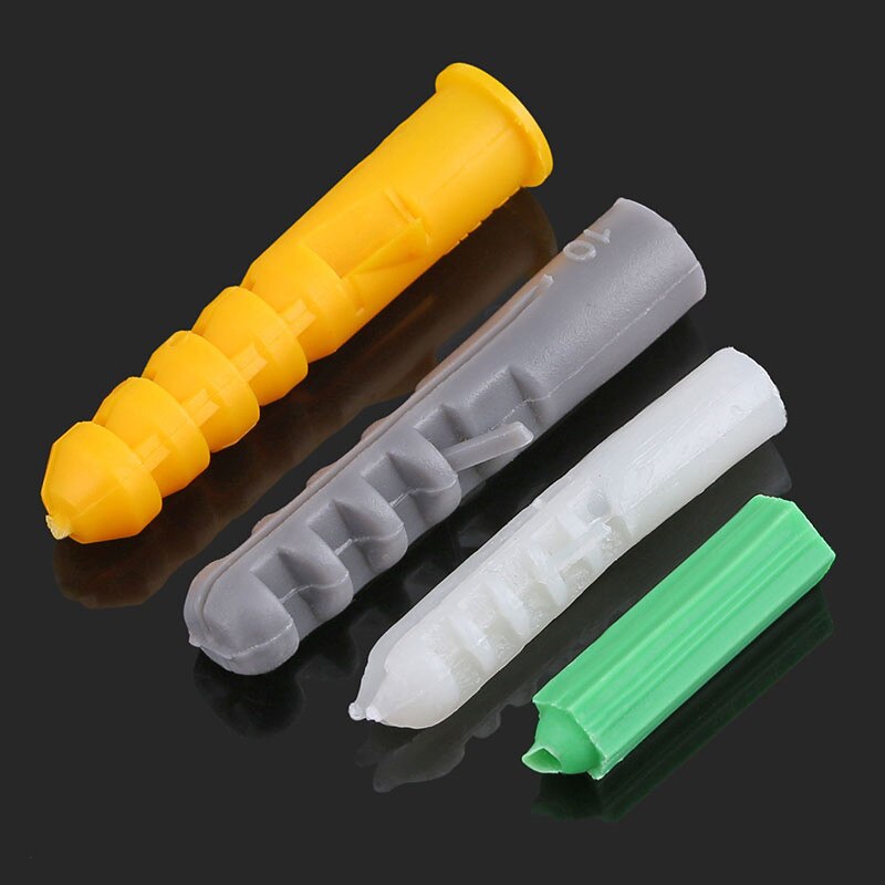200Pcs Plastic Expansie Pijp M6 * 30Mm M8 * 40Mm Rubber Plug Plastic Pijp Nylon Kolom Uitbreiding schroef Anker Plug Pluggen