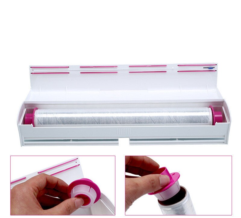 Plastikowy dozownik robić folii spożywczej Domowy kuchenny pojemnik na folię spożywczą Pojemnik robić przechowywania żywności Uchwyt robić przechowywania folii konserwującej