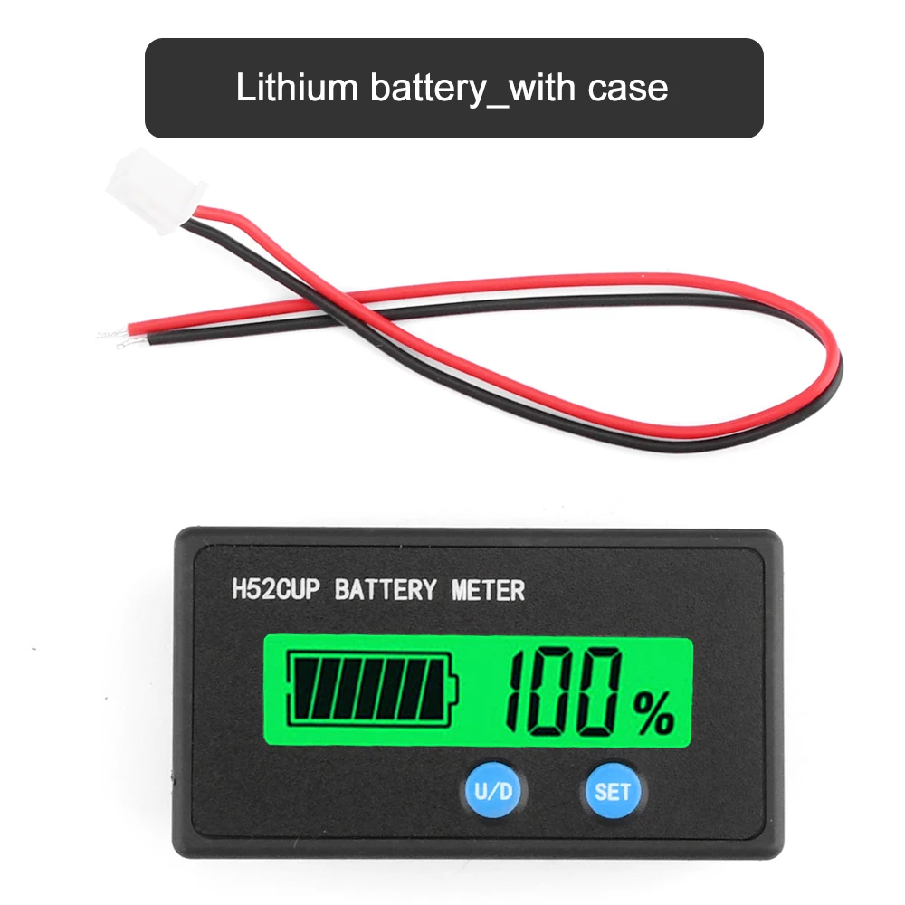 Batteriindikator 12v 24v 36v 48v 60v 72v syrebatterikapasitetsspenningsmåler 3s 7s 10s 13s 17s 20s litiumbatteritester: Gul