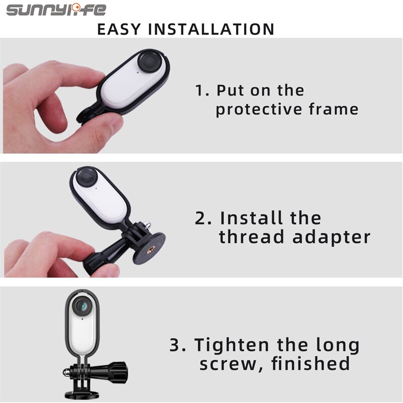 Insta360 Go 2 supporto per telaio in metallo adattatore in lega di alluminio 1/4 stabilizzatore per staffa angolare regolabile per Insta360 Go 2