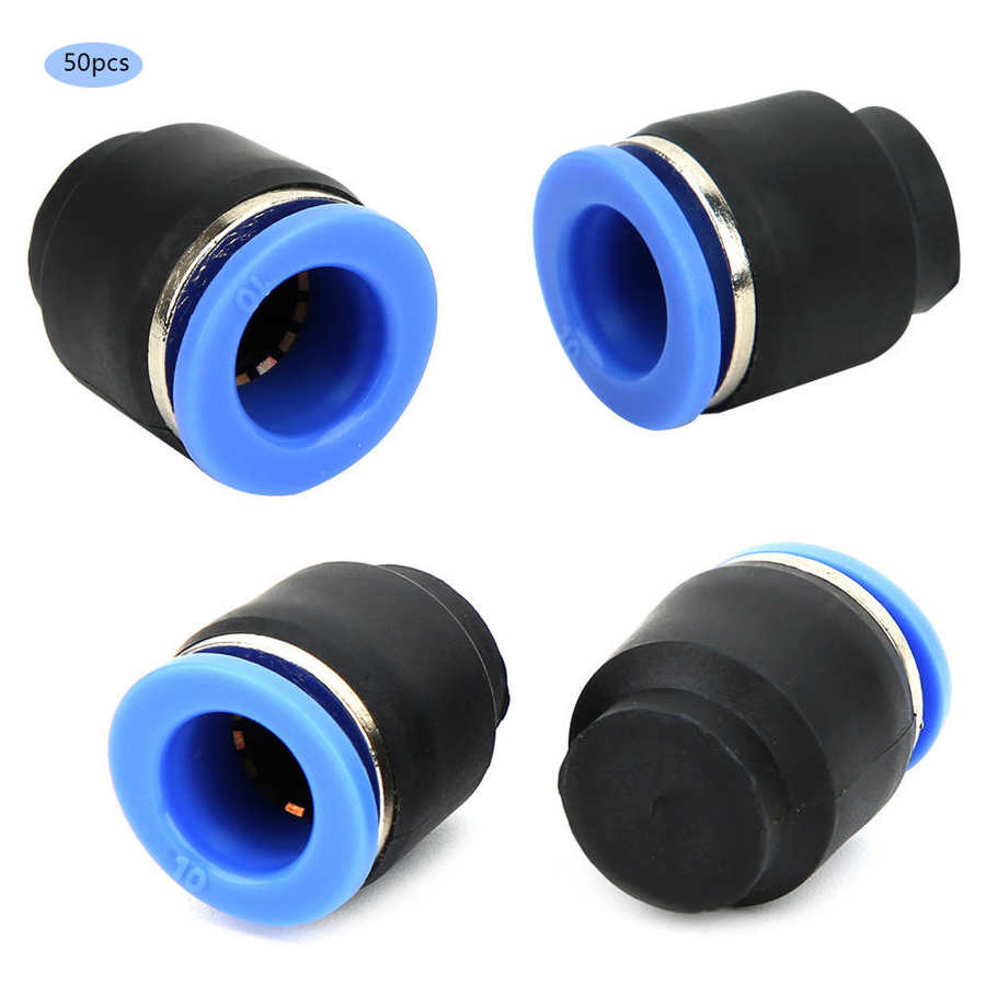 50PCs 1.0MPa Air Pipe Plug Pneumatic Cap Plastic + Brass Quick Insert PPF10 Oval Release Ring Hotel Use