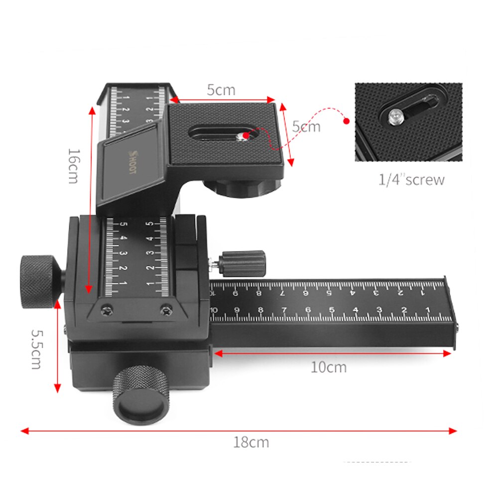 SHOOT 4 Way Macro Focusing Focus Rail Slider Close-Up Shooting for Canon Nikon Pentax Olympus Sony Samsung Digital SLR Camera DC