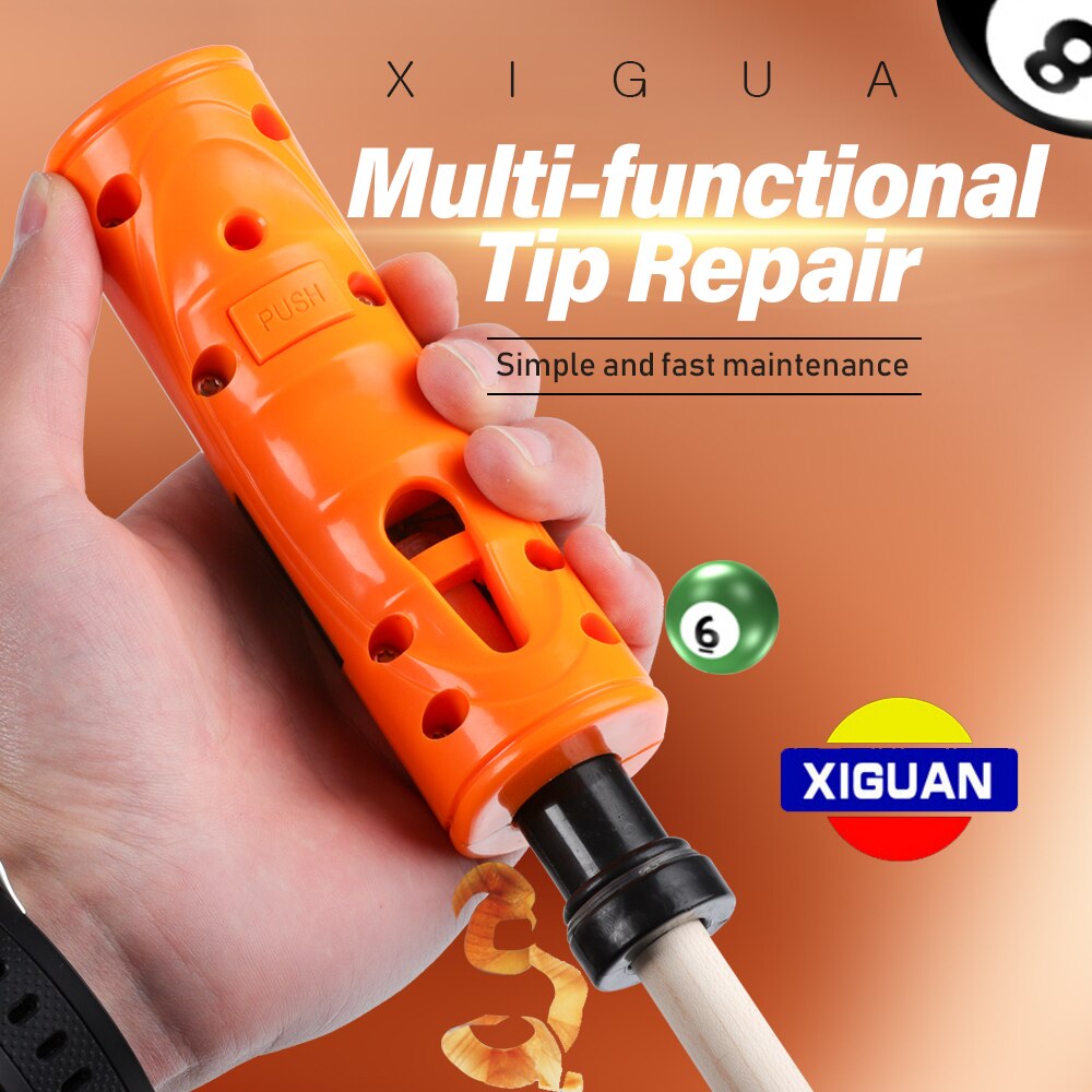 Originalt xiguan billard pool træningsværktøj multifunktionelt værktøj til reparation af spidser (trimmer + sideskæring + beslagskæring ) 11.5-14mm spids