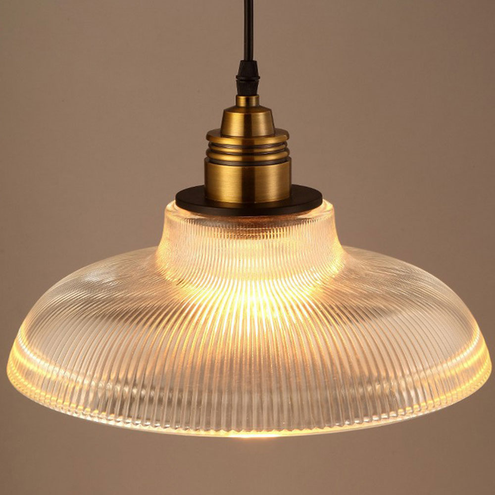 Lampe suspension en verre à rayures, vintage américaine à rayures en verre lampe de salon créative lampe de Bar de Restaurant Simple, la lumière E27