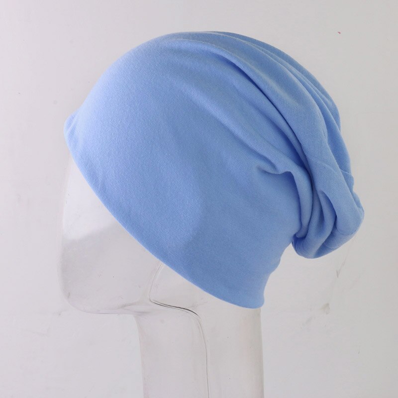 Classical Men's Autumn Winter Hats Solid Color Beanies Hip-pop Slouth Hats Skullies Female Male Hats Gorro Crochet: Sky blue