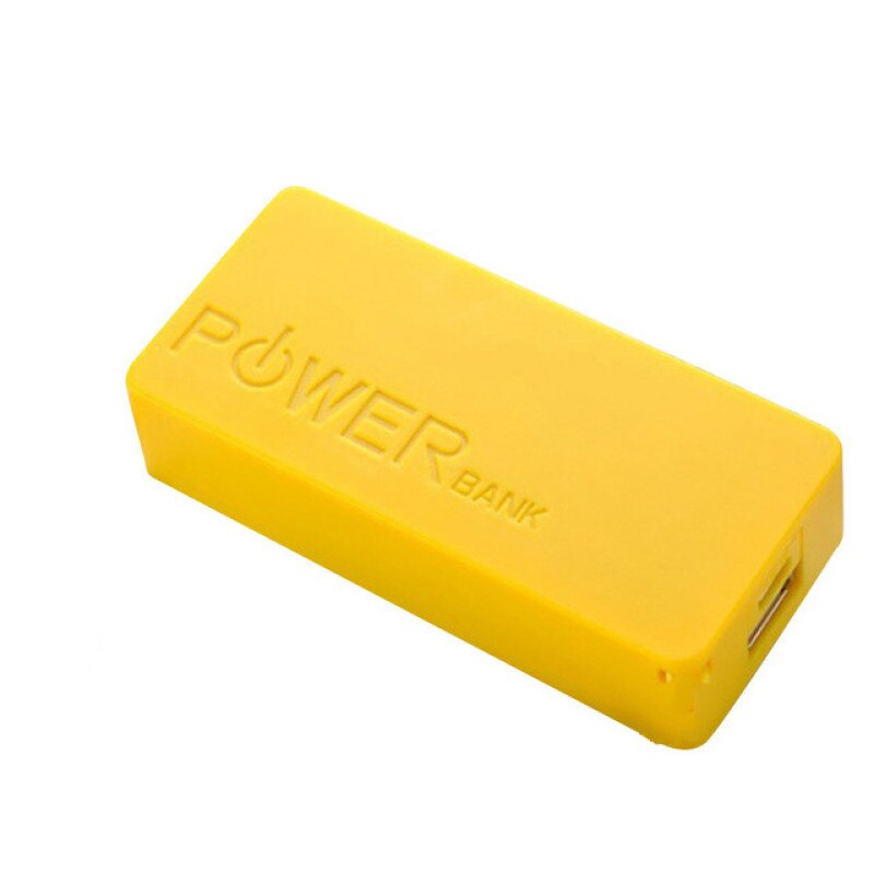 Power Bank Case 5V Diy 2*18650 Batterij Case Opbergdoos Batterij Houder Opladen Doos Voor Iphone Mobiele telefoon Lading Draagbare: YELLOW