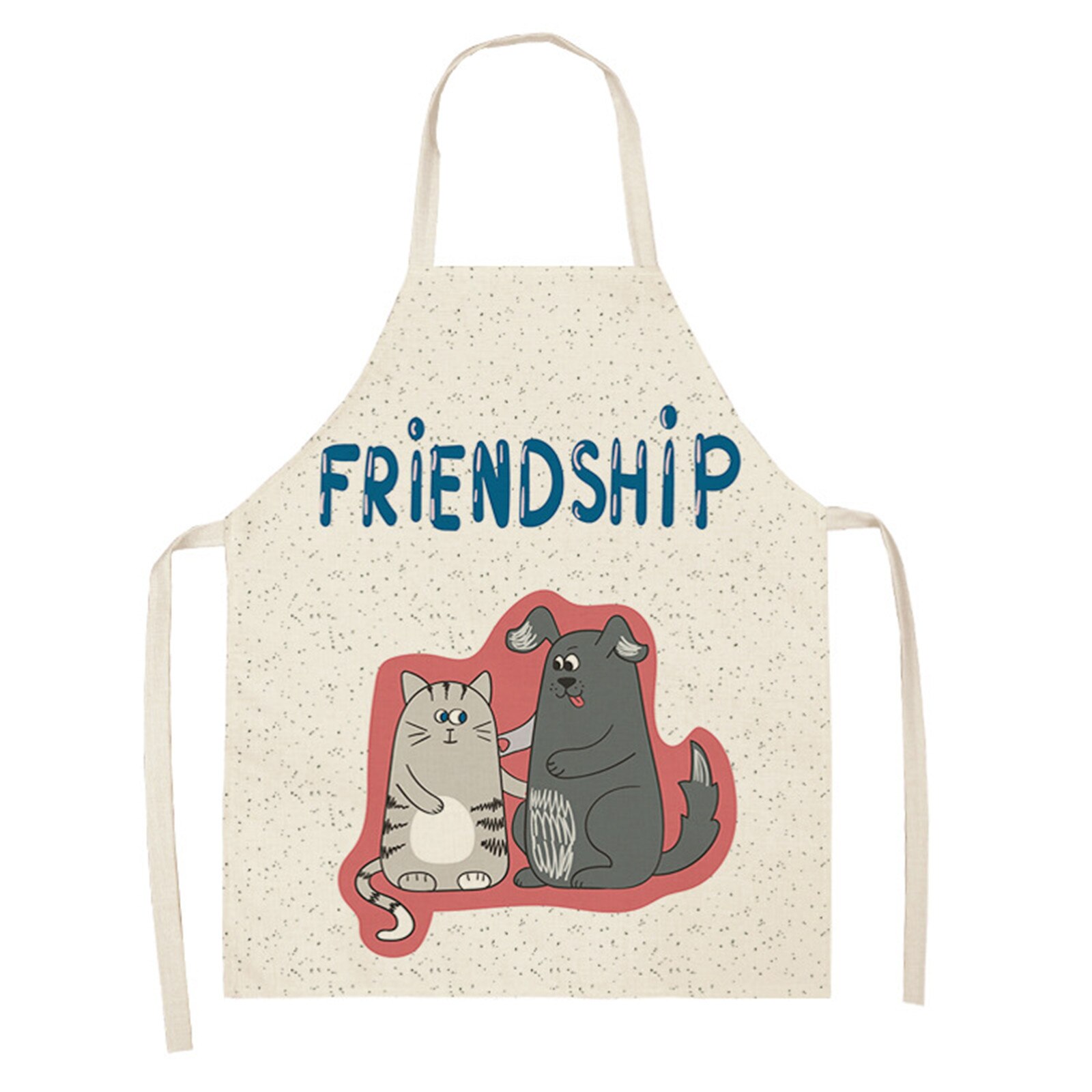 25#Adult Aprons Family Kitchen Accessories Valentine's Day Print Linen Family Aprons Accessories Cleaning Clothes Aprons: F