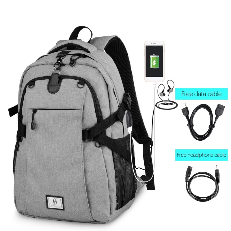 Sport herre ryggsekk basketball fotball herre skolesekk for gutter fotball pakke usb laptop bag fotball nett gym vesker hann: Grå