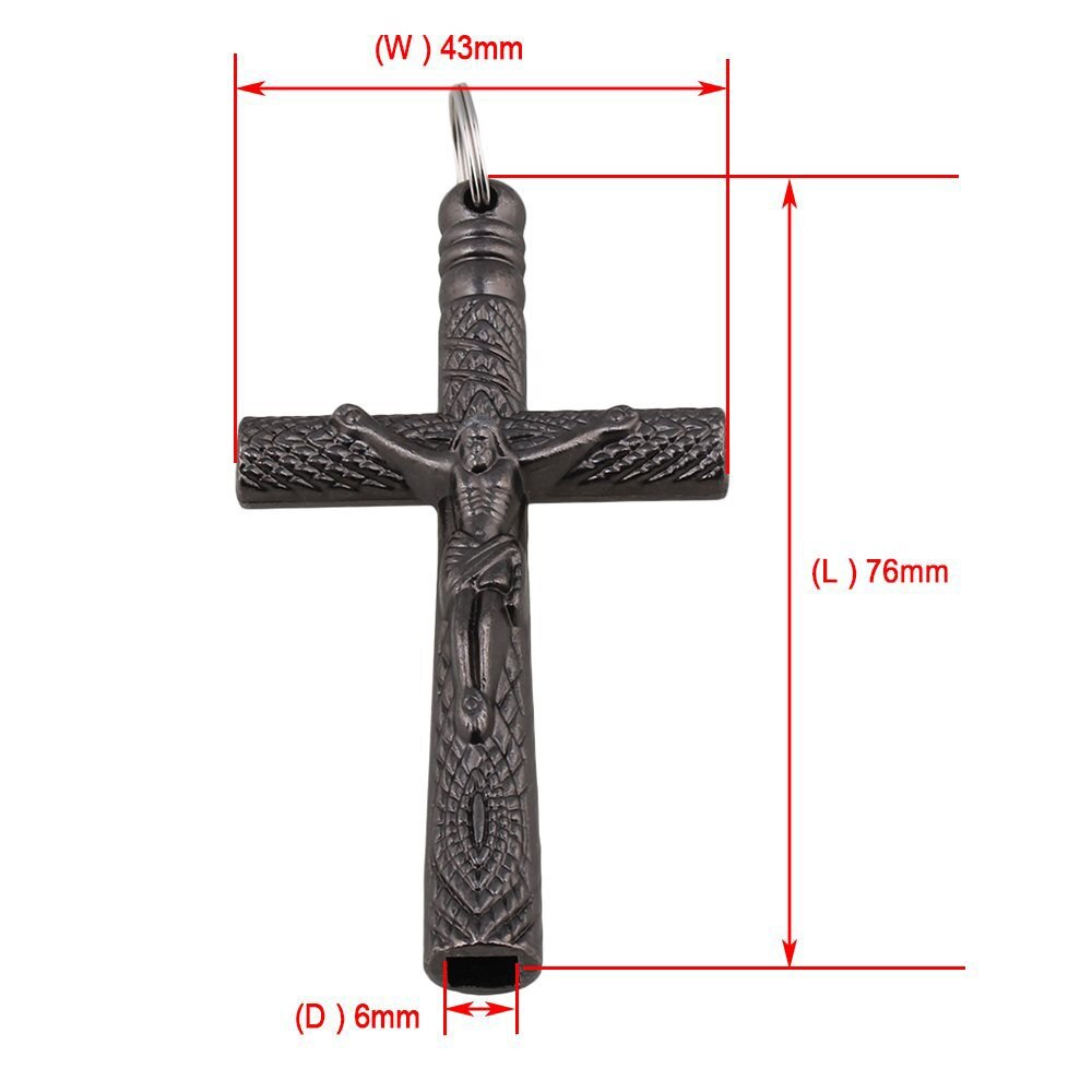 Jesus Cross 6mm Drum Key Wrench Necklace 60cm/23.6in Length Chain Loop Crucifix Accessories Screw Set Tool Kit Accesorios