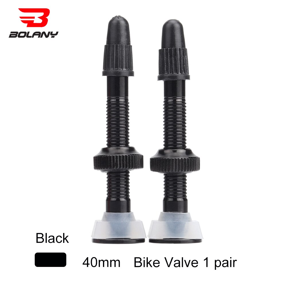 BOLANY 1 Pair Bicycle Valve 40mm /60mm MTB Road Bike Extender Valves Tubeless Vacuum Nozzle Aluminum Alloy Sealant Accessories: 40MMBlack  1 Pair