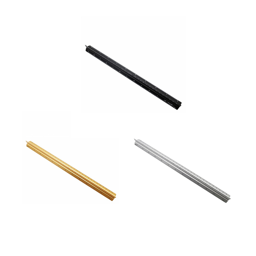 Aluminum triangular ruler aluminum 300mm scale for architects engineers school home and office