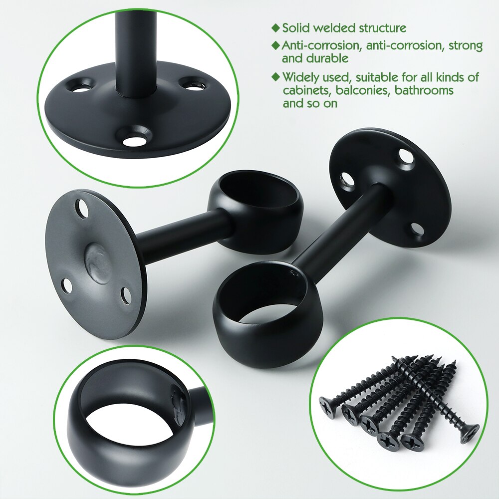 2pc Stainless Steel Flange Bracket 25mm Pipe Bracket Clothes Rod Seat Hanger Closet Rod Support Socket Flange Pipe Bracke