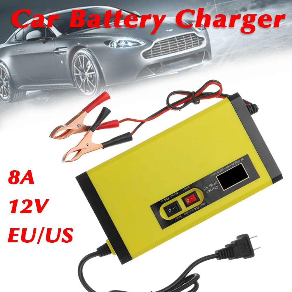 12V 8A Car Battery Charger Digital LCD Display Power Charging Pulse Repair Chargers Wet Dry Lead Acid Battery-chargers