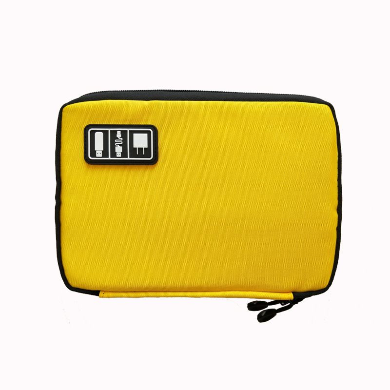 Electronic Accessories Travel Bag Nylon Mens Travel Organizer For Date Line SD Card USB Cable Digital Device Bag: Yellow