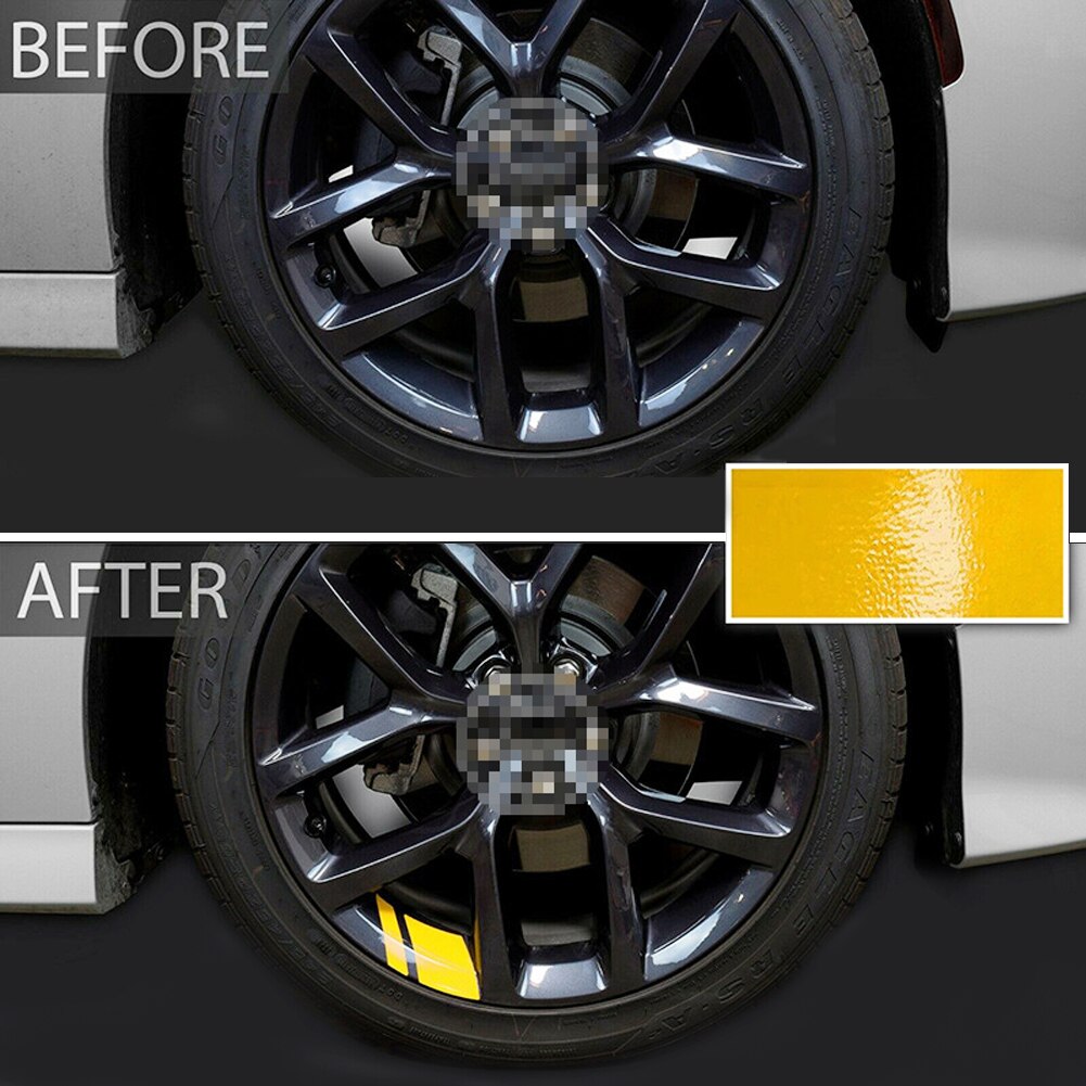 6 Pcs Traffic Safety Warning Tape Reflective Car Wheel Rim Vinyl Decal Sticker Waterproof Reflective Sticker For 18"-21"