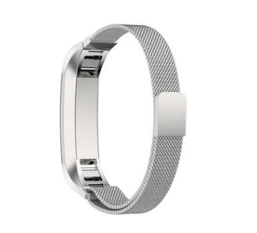 Vervangende metalen polsband in 11 kleuren voor fitbit alta-armband, hartslagmeter, smartwatch en accessoires.: Zilver