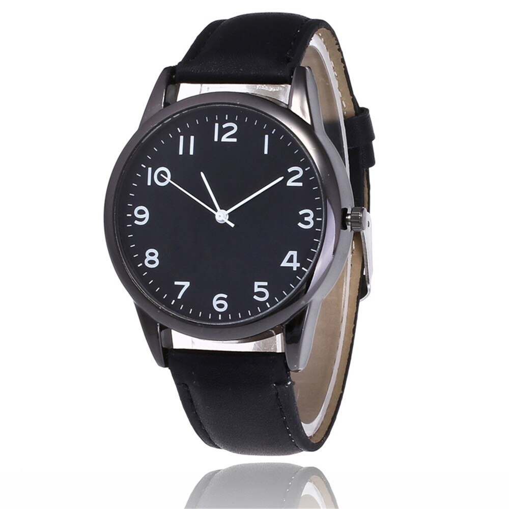 Couple Leather Band Analog Quartz Round Wrist watch