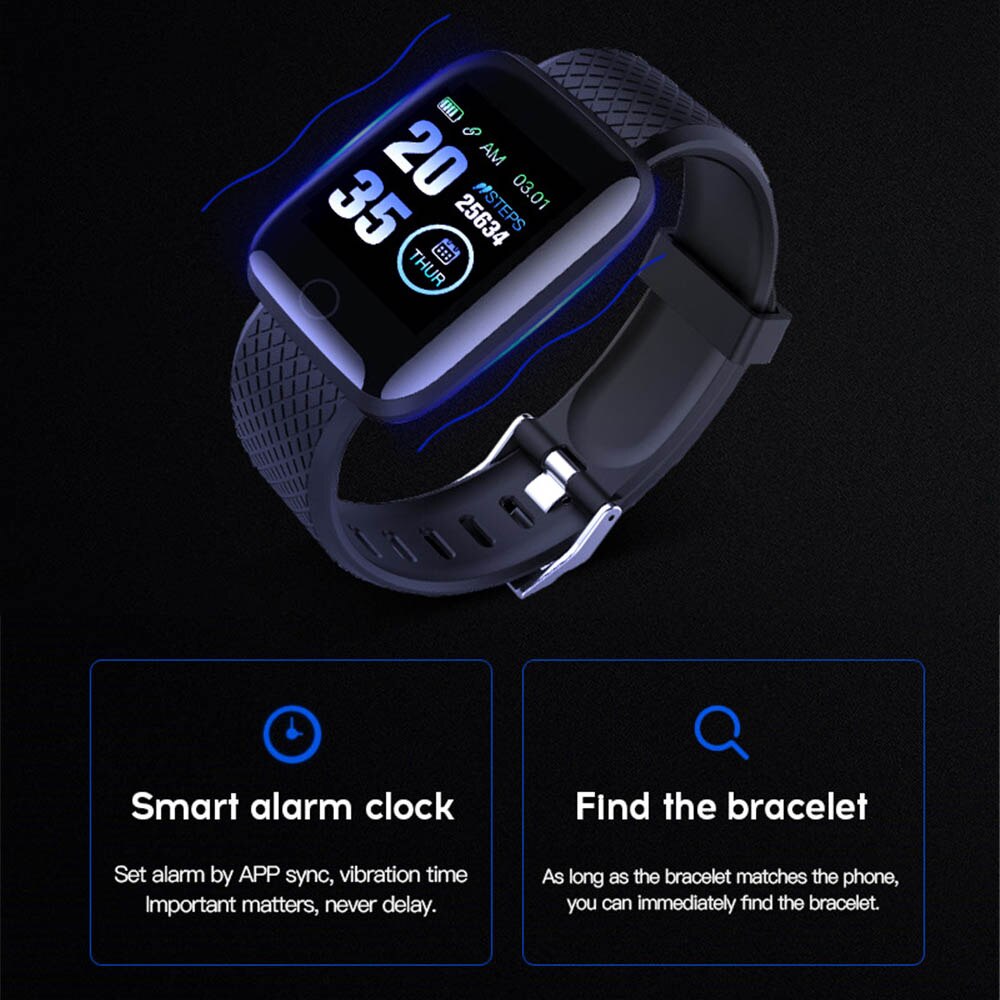 D13 Smartwatch Fitness Tracker Smartband Activity Wristband Bluetooth 116 Plus Bracelet Heart Rate Monitor Men Women