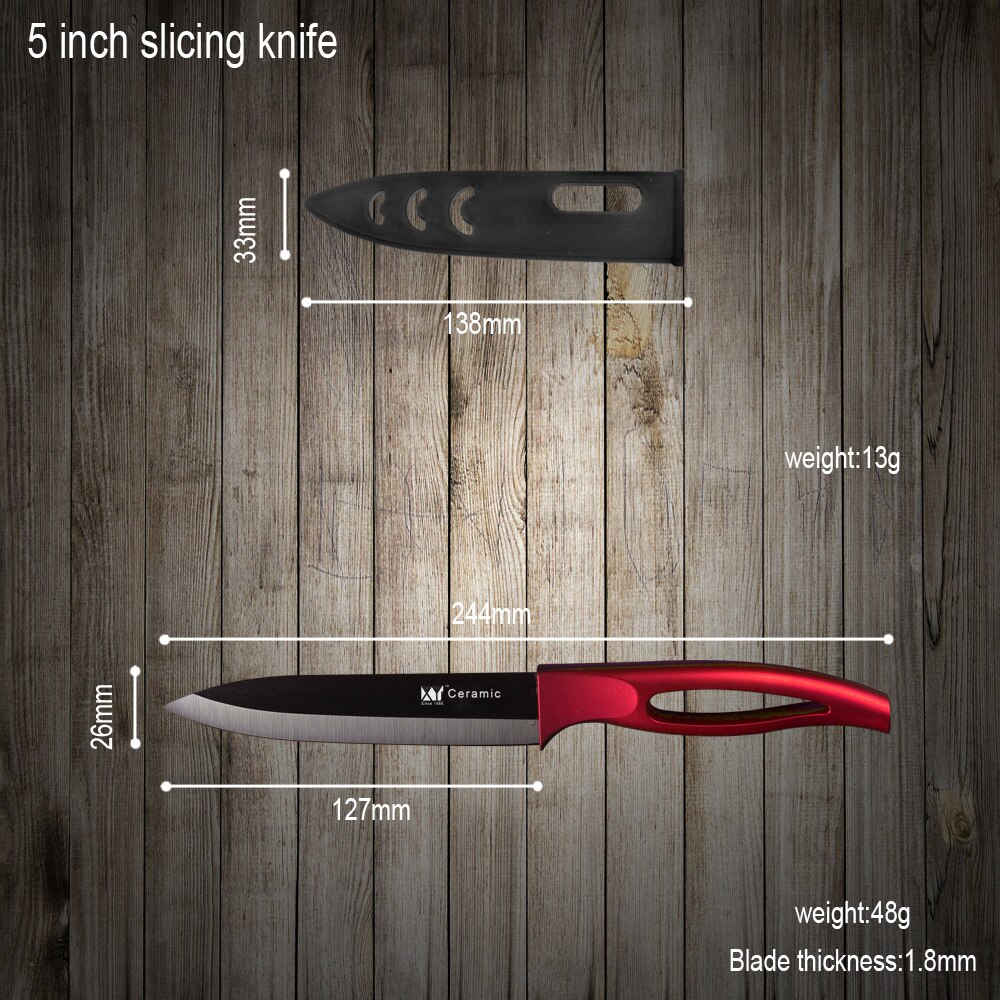 Most Popular XYJ Brand Ceramic Knife Holder Top Peeler + 3" 4" 5" Kitchen Knife ABS+TPR Handle Ceramic Blade Best Knives