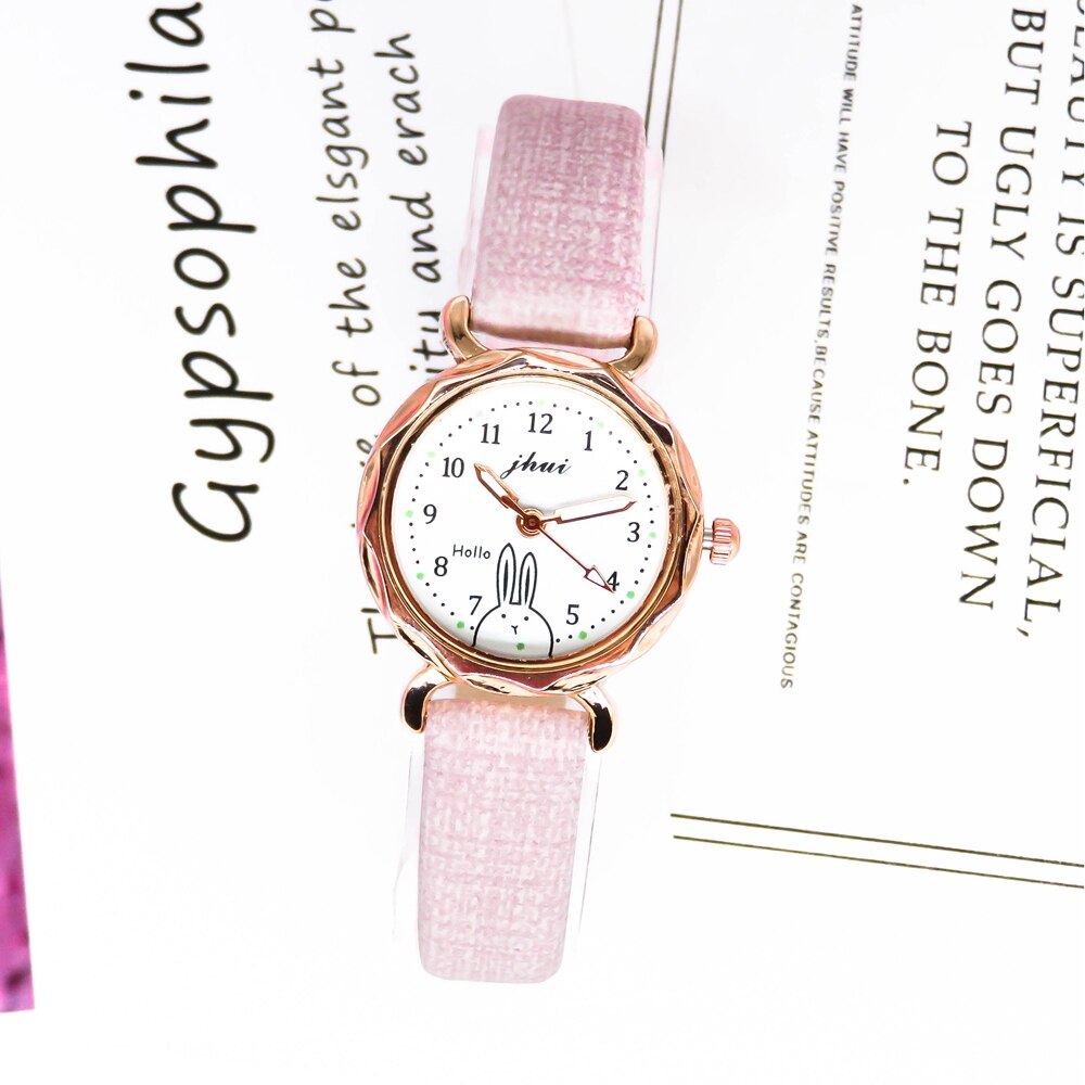 Top Brand Casual Watches For Women Unique Bracelet Watch Set Leather Simple Pink Ladies Clock Montre Femme: Pink