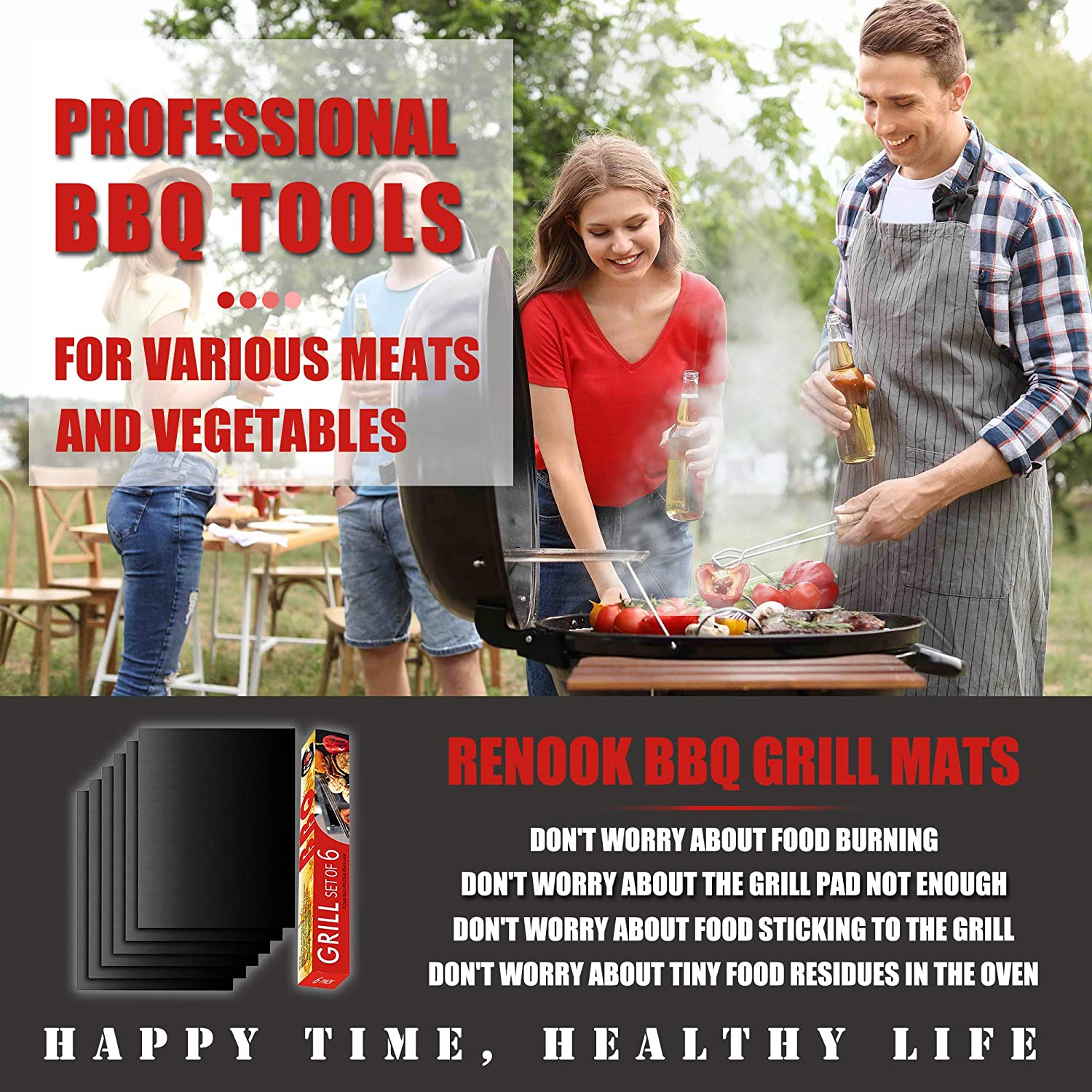 Estera antiadherente para parrilla de barbacoa, 40x33cm, para hornear, lámina de asar, resistente al calor, fácil de limpiar, cocina para , 10 Uds.