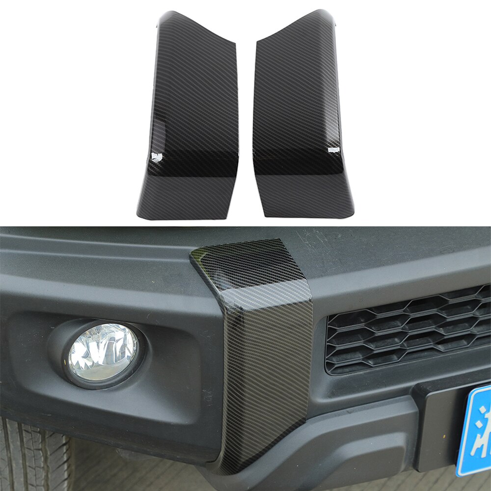Autocollant de décoration pour pare-choc avant, en Fiber de carbone ABS, pour Suzuki Jimny , , , 2022, accessoires extérieurs de voiture