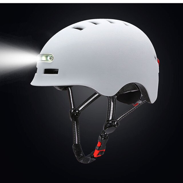 Capacete de bicicleta inteligente com 3 tipos de luzes de advertência, capacete brilhante inteligente e seguro, confortável e leve
