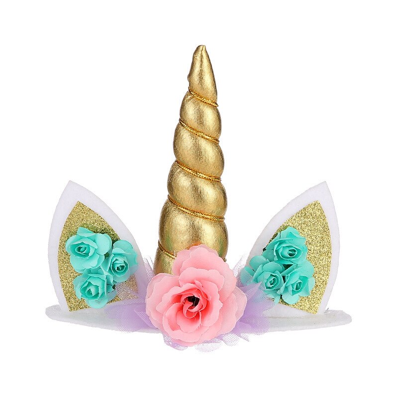 Décoration de gâteau en corne de licorne pour anniversaire, fournitures de décoration de gâteau pour fête prénatale, mariage