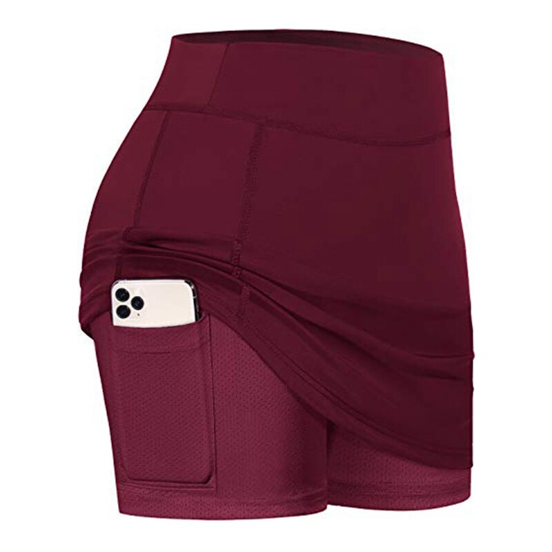 Kvinder tennis nederdele indershorts elastiske sport golf skorts med lommer yoga fitness shorts