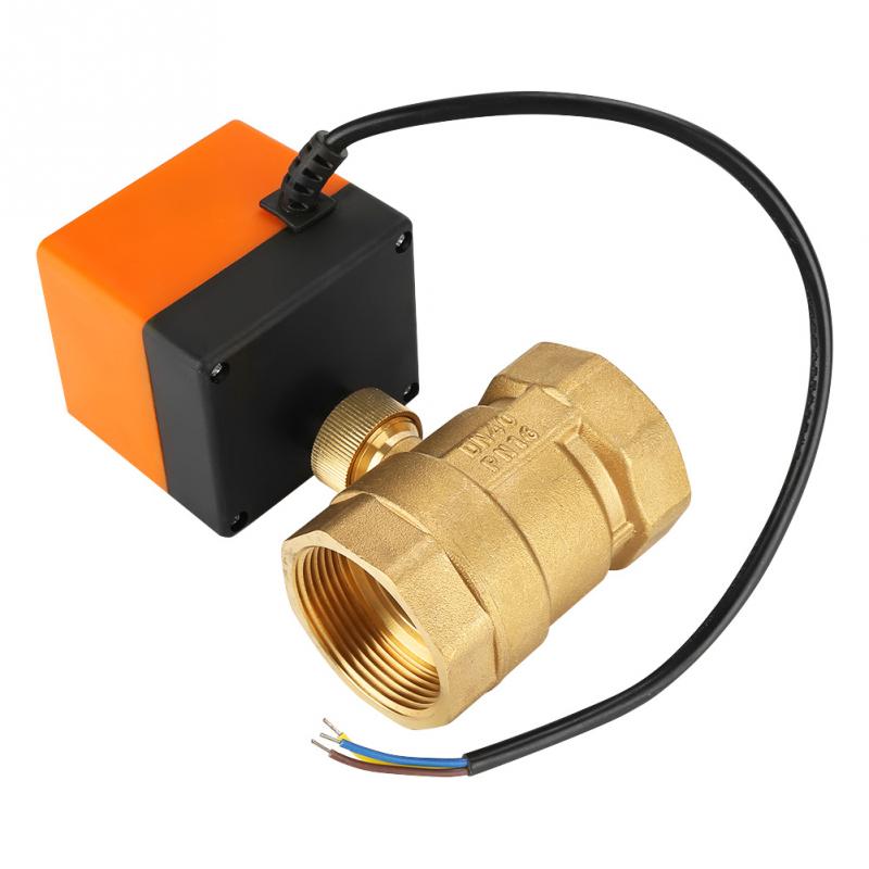 Ac 220v kugleventil 2- vejs 3- leder messing motoriseret kugleventil elektrisk ventil  dn40 g1-1/2in ventil solenoide vandventil