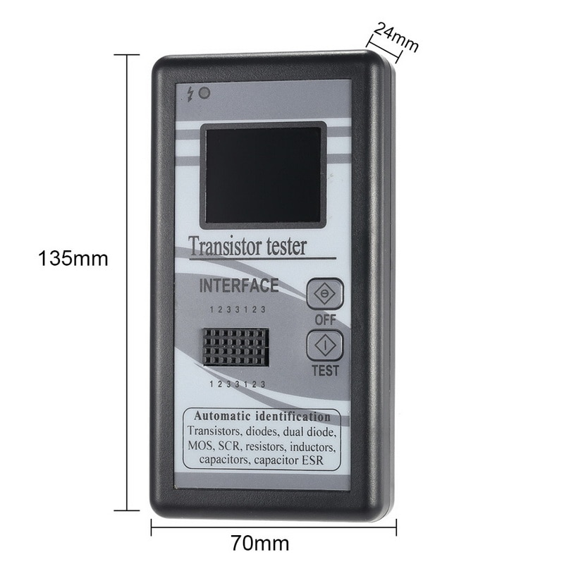 Multi-purpose Transistor Tester 128*160 Diode Thyristor Capacitance Resistor Inductance MOSFET ESR LCR Meter TFT Color Display