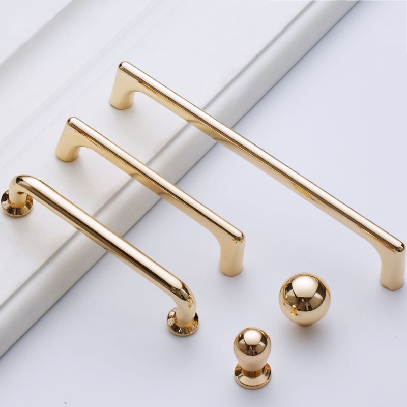 Modern Minimalist Cabinet Push Pull Handle Jane European Imitation Gold Drawer Wardrobe Door Handle Furniture Hardware Knobs