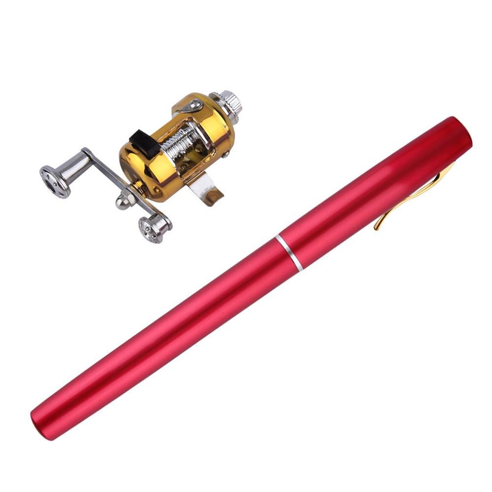 Rod Combo Pocket Telescopic Mini Rod Combo Fishing Pole Aluminum Alloy Pen Shape Fishing Reel+ Rod Combo: f