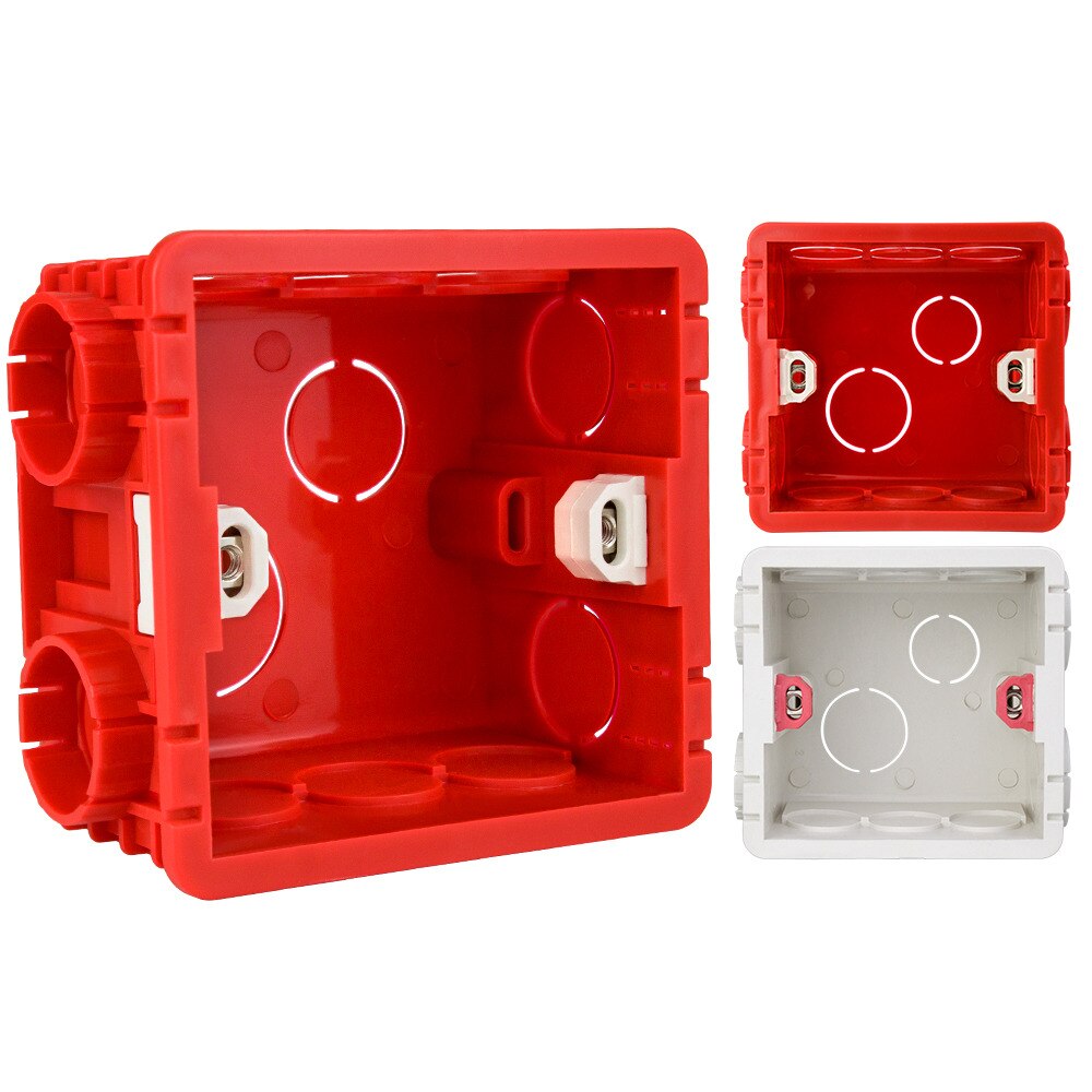 White/Red PVC Internal Wall Mounting Box for 86 Wall Light Switch Socket Box Universal Junction Box for WiFi Touch Switch