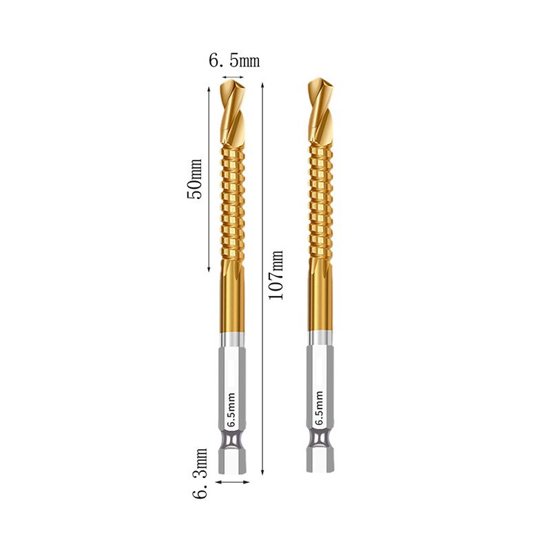 Juego de brocas helicoidales HSS, 6/2 Uds., 3-8mm, ranurado dentado, grifo de corte, sierra en espiral, sierra perforadora de madera, Metal y plástico, herramientas de taladro de titanio: YELLOW