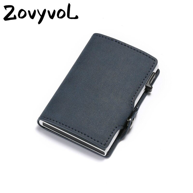 Zovyvol Vrouwen Mode Creditcardhouder Pu Leer Metalen Rfid Aluminium Doos Travel Card Portemonnee