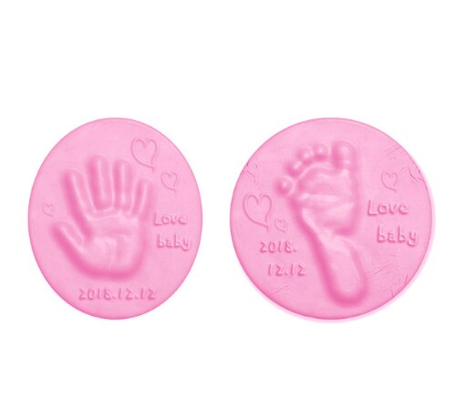 DIY huella de bebé de 40g, juguete con huella de bebé, almohadilla de pata de impresión, tableta de tinta de mano para padres e hijos, huella de aby ultra ligera: pink