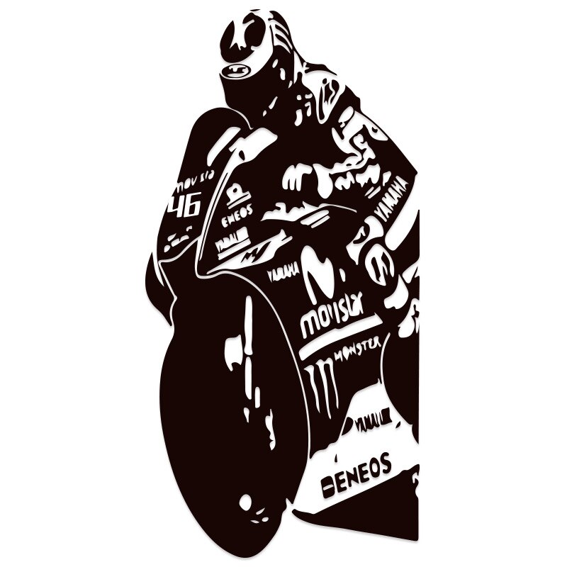Rossi Motocross Racer naklejka samochodowa DIY winylowa naklejka na ścianę naklejka czarna sztuka salon naklejki do domu Windows dekoracyjny obraz: QTL7852-4 / 20x40cm