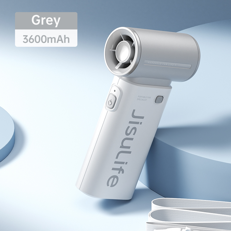 JISULIFE Hand-Turboventilator, superstarker Wind, 5 Geschwindigkeiten, lange Akkulaufzeit, 5000 mAh, wiederaufladbar über USB, Mehrzweck-Taschenventilator: Gelb